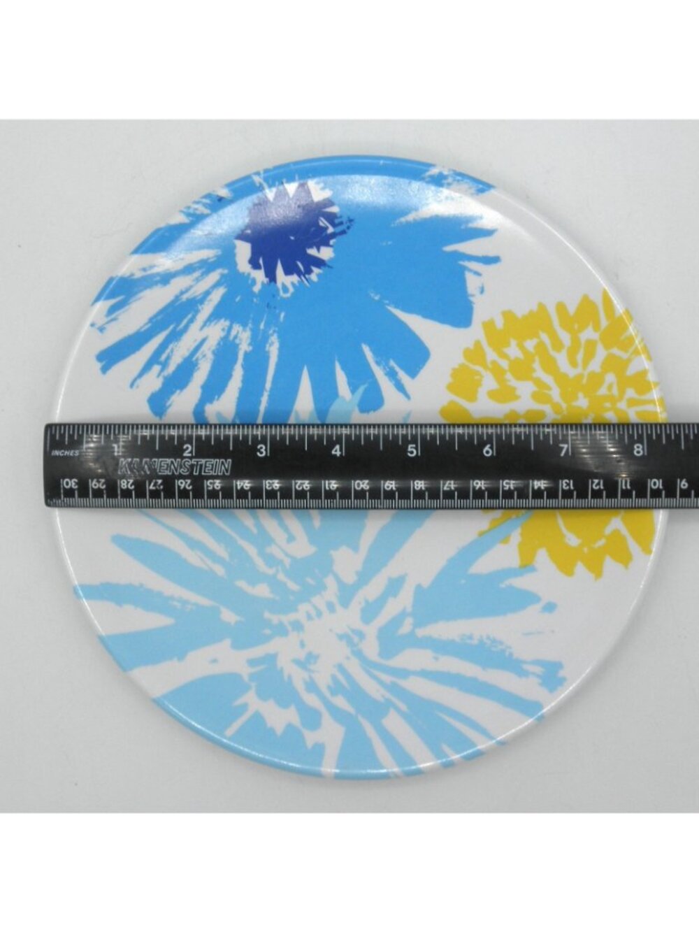 Target Summer 2010 8-1/2 Inch Melamine Salad Plates Set of 6 Blue Yellow Floral - Picture 4 of 6